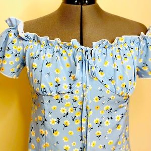 Floral ruffle sleeve dress